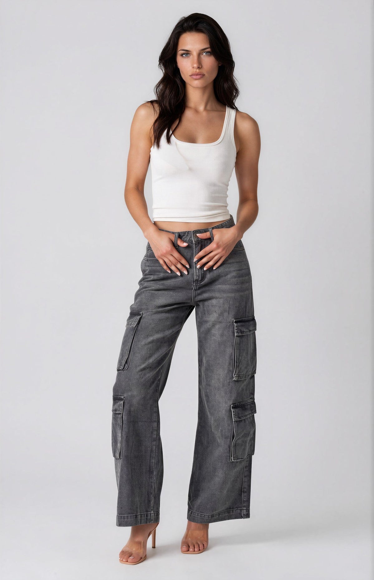 Ivy Wide Leg Jeans - Black Wash