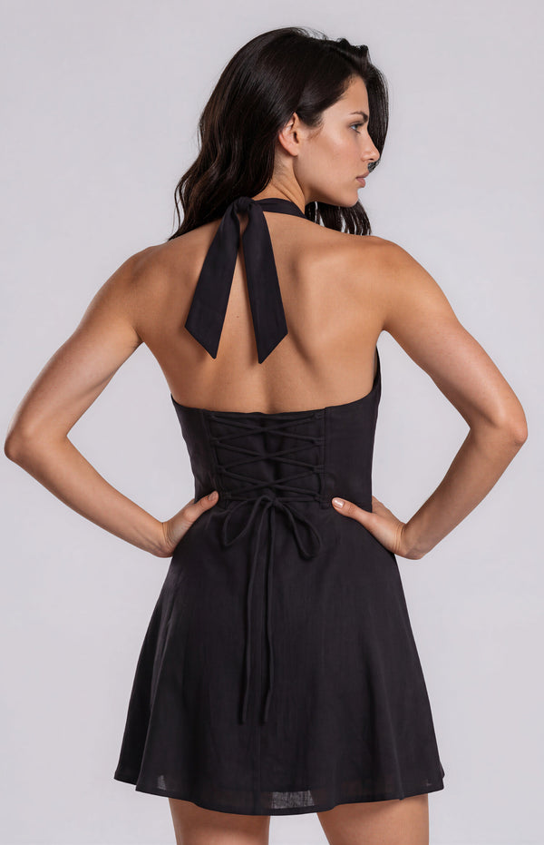 Miravelle Halter Mini Dress - Black