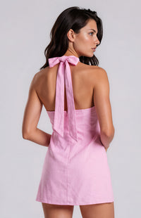 Ivana Halter Mini Dress - Pink
