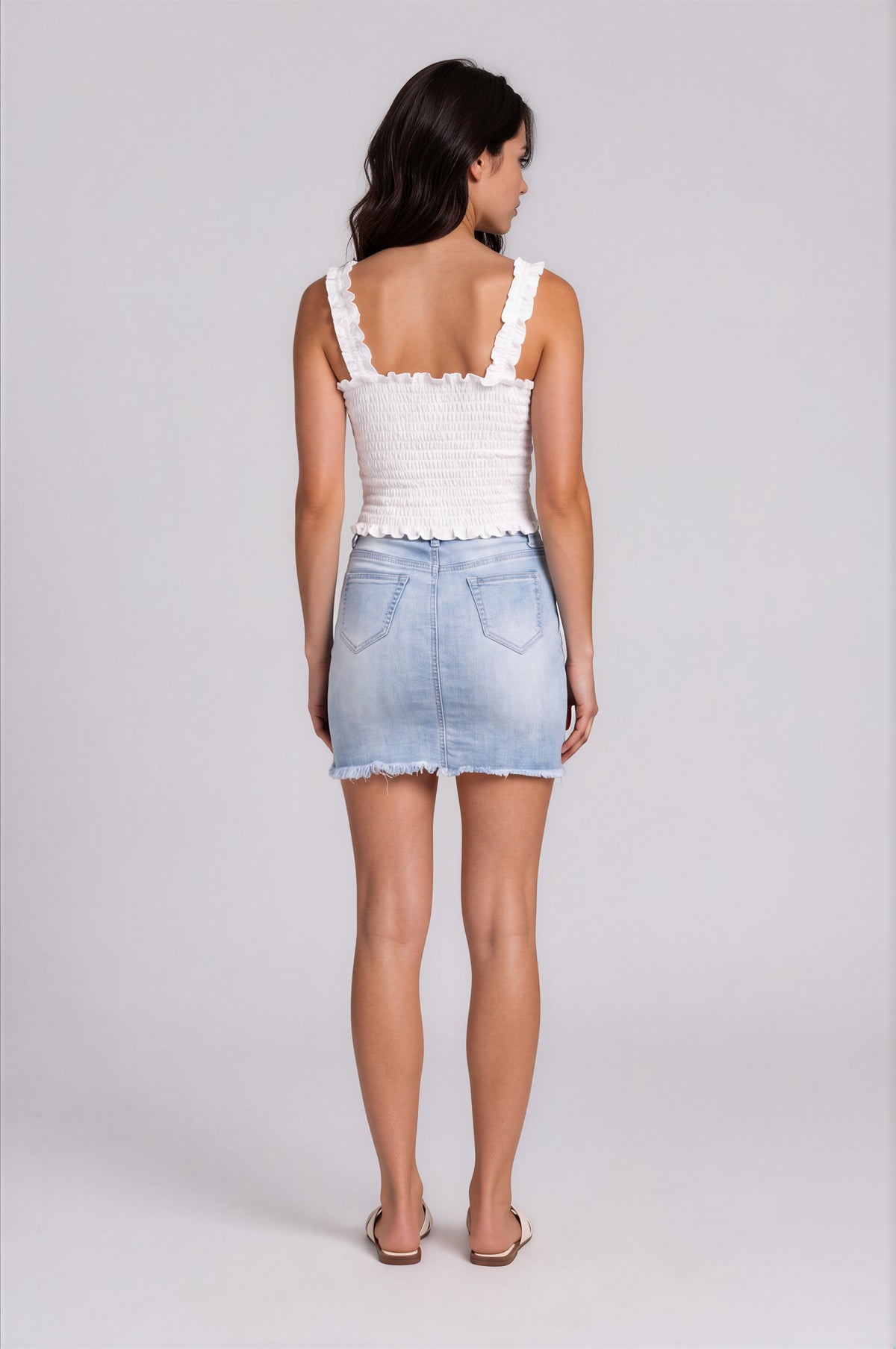 Dina Mini Skirt - Light Wash Denim