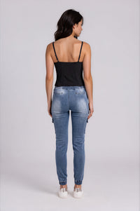 Frankie Cargo Jeans - Dark Denim