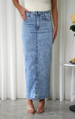 Ellie Maxi Length Skirt - Denim