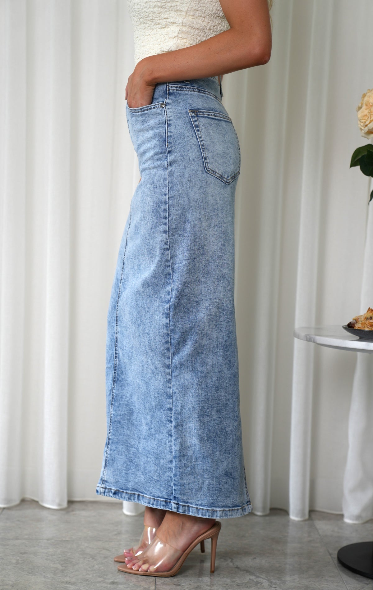 Ellie Maxi Length Skirt - Denim