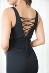 Lacinda Draw String Midi Dress - Black