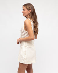 Paulo Sleeveless Knit Top - White