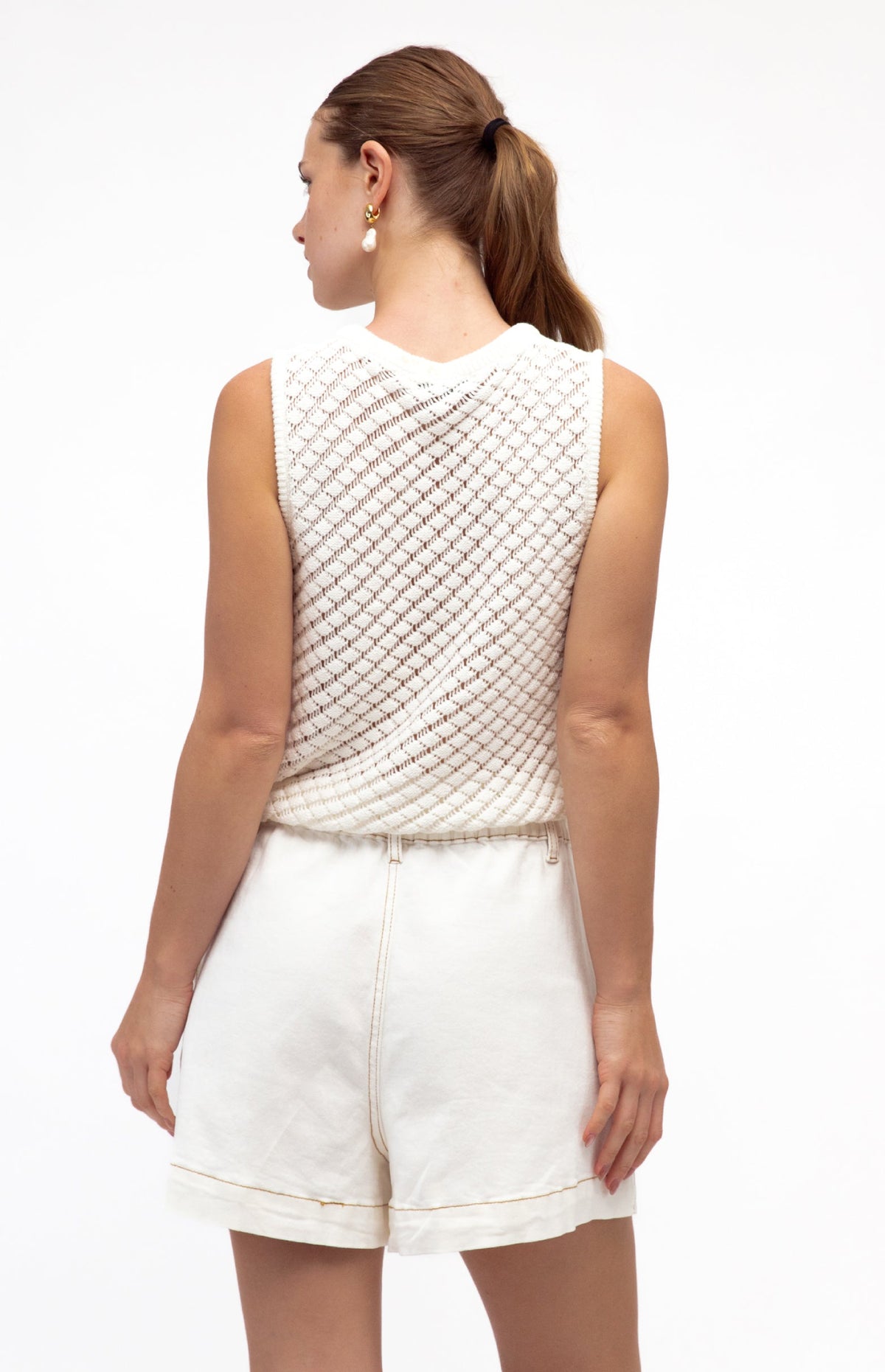 Paulo Sleeveless Knit Top - White