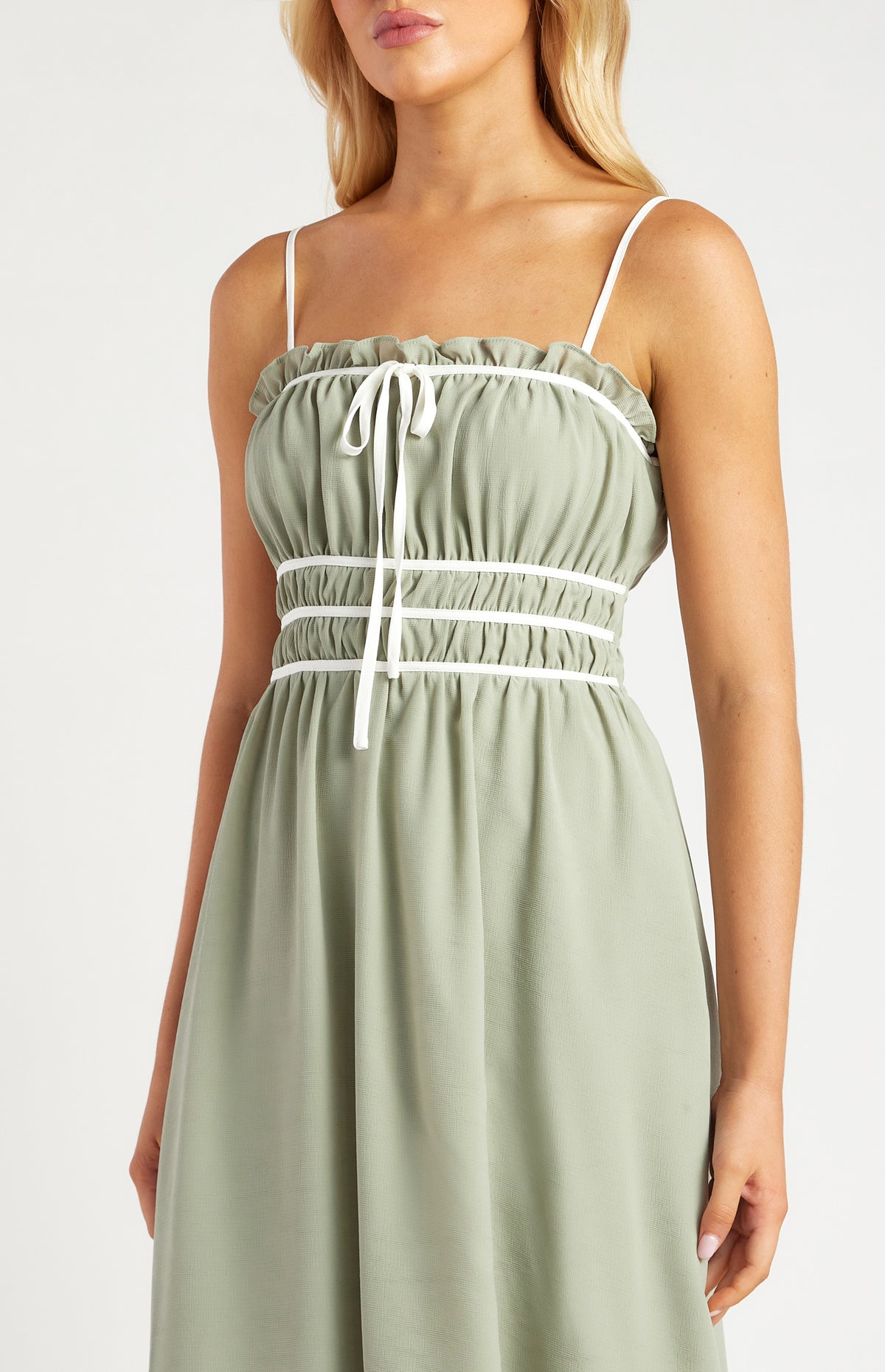 Santiago Bow Midi Dress - Sage