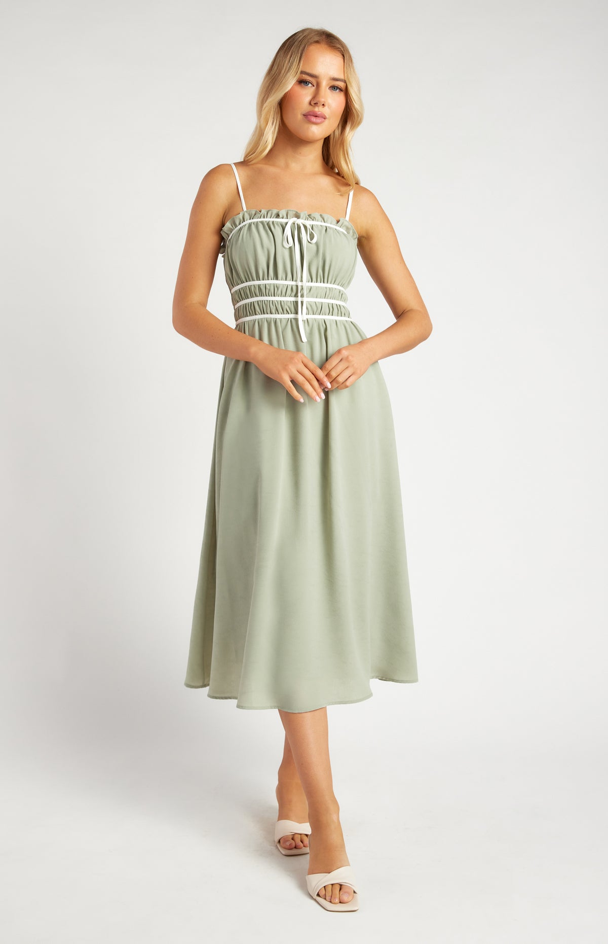 Santiago Bow Midi Dress - Sage