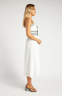 Santiago Bow Midi Dress - White