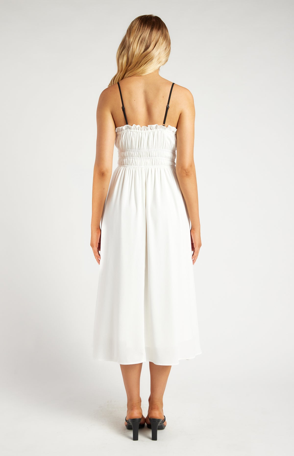 Santiago Bow Midi Dress - White