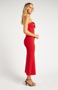 Esther Strapless Maxi Dress - Red