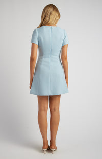 Juno Mini Tweed Dress - Blue