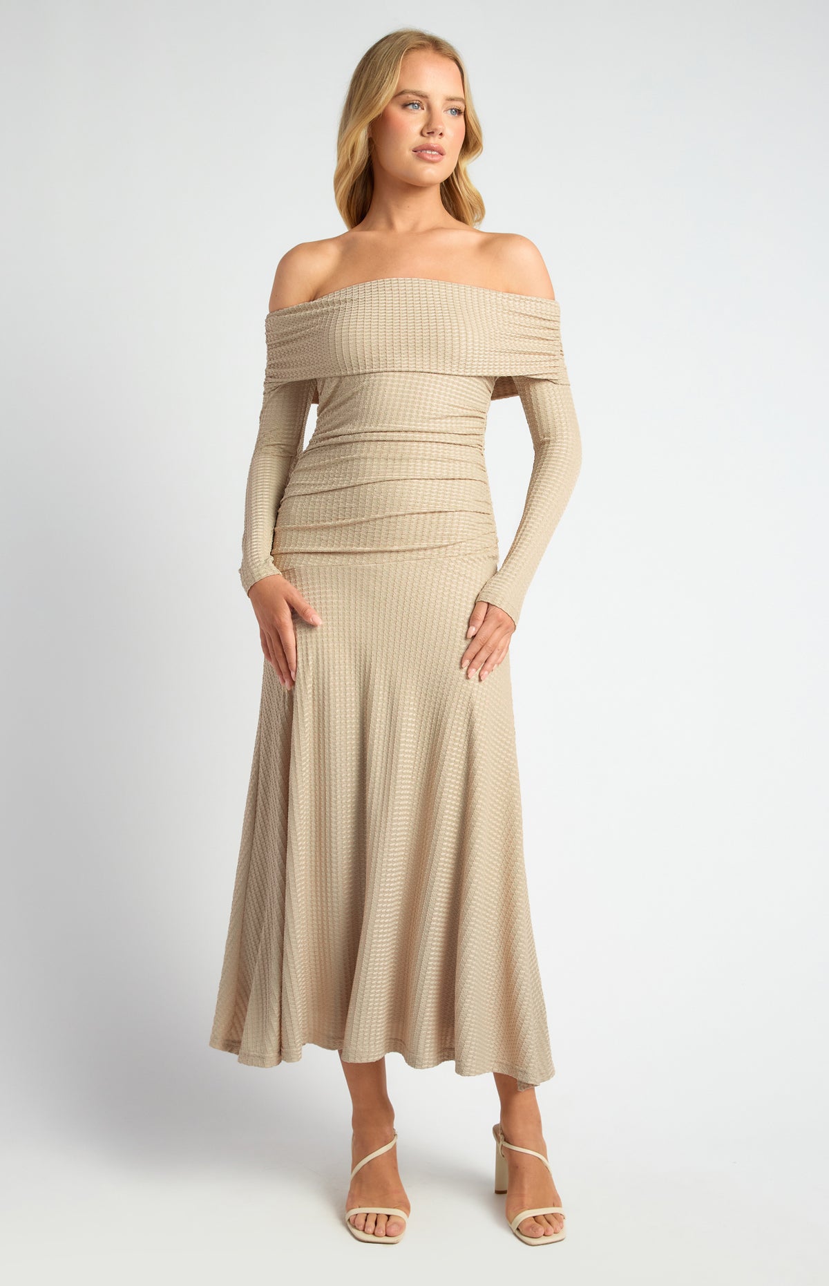 Florienne Off Shoulder Maxi Dress - Oat