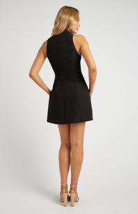 Bellis Sleeveless Blazer Mini Dress - Black