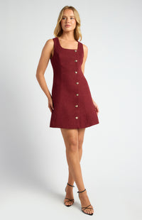 Graciela A-Line Mini Dress - Merlot