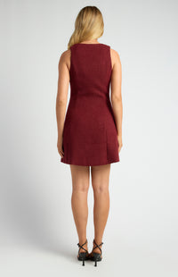 Graciela A-Line Mini Dress - Merlot