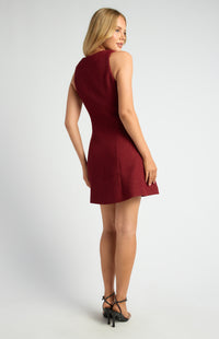 Graciela A-Line Mini Dress - Merlot