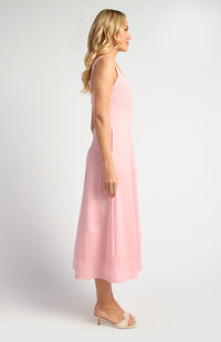 Miguel Cotton Linen Midi Dress - Pink