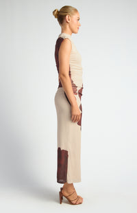 Miriam Floral Midi Dress - Chocolate