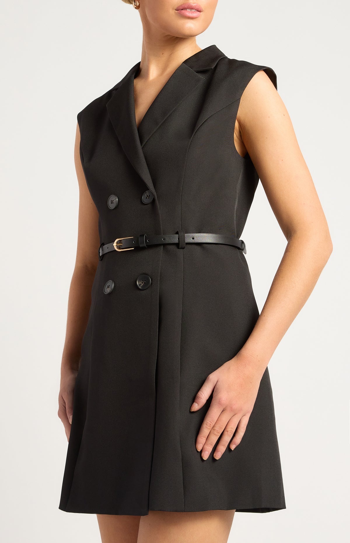 Wilma Sleeveless Blazer Dress - Black