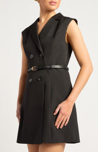 Wilma Sleeveless Blazer Dress - Black