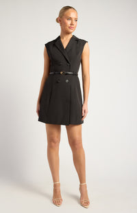 Wilma Sleeveless Blazer Dress - Black
