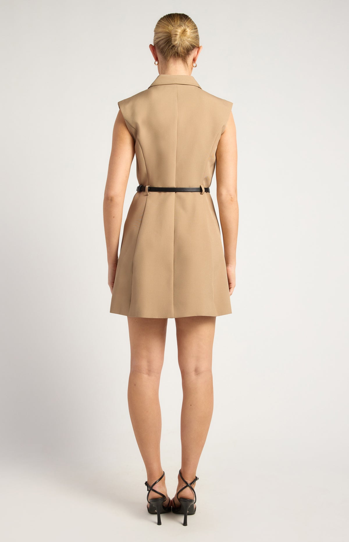Wilma Sleeveless Blazer Dress - Latte