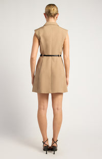 Wilma Sleeveless Blazer Dress - Latte