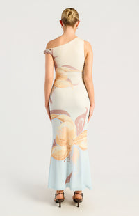 Anette Floral Off-Shoulder Maxi Dress - Butter Blue
