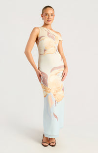 Anette Floral Off-Shoulder Maxi Dress - Butter Blue