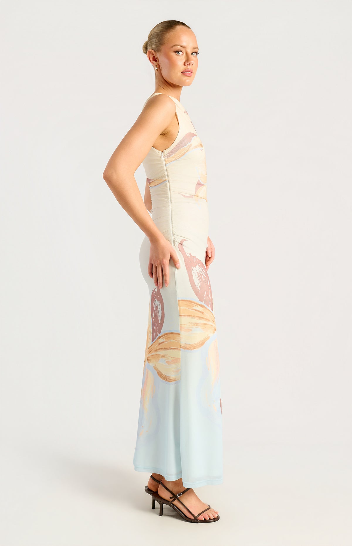 Anette Floral Off-Shoulder Maxi Dress - Butter Blue