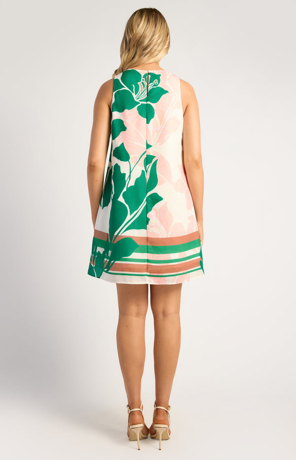 Tullia Mini Dress - Pink/Green