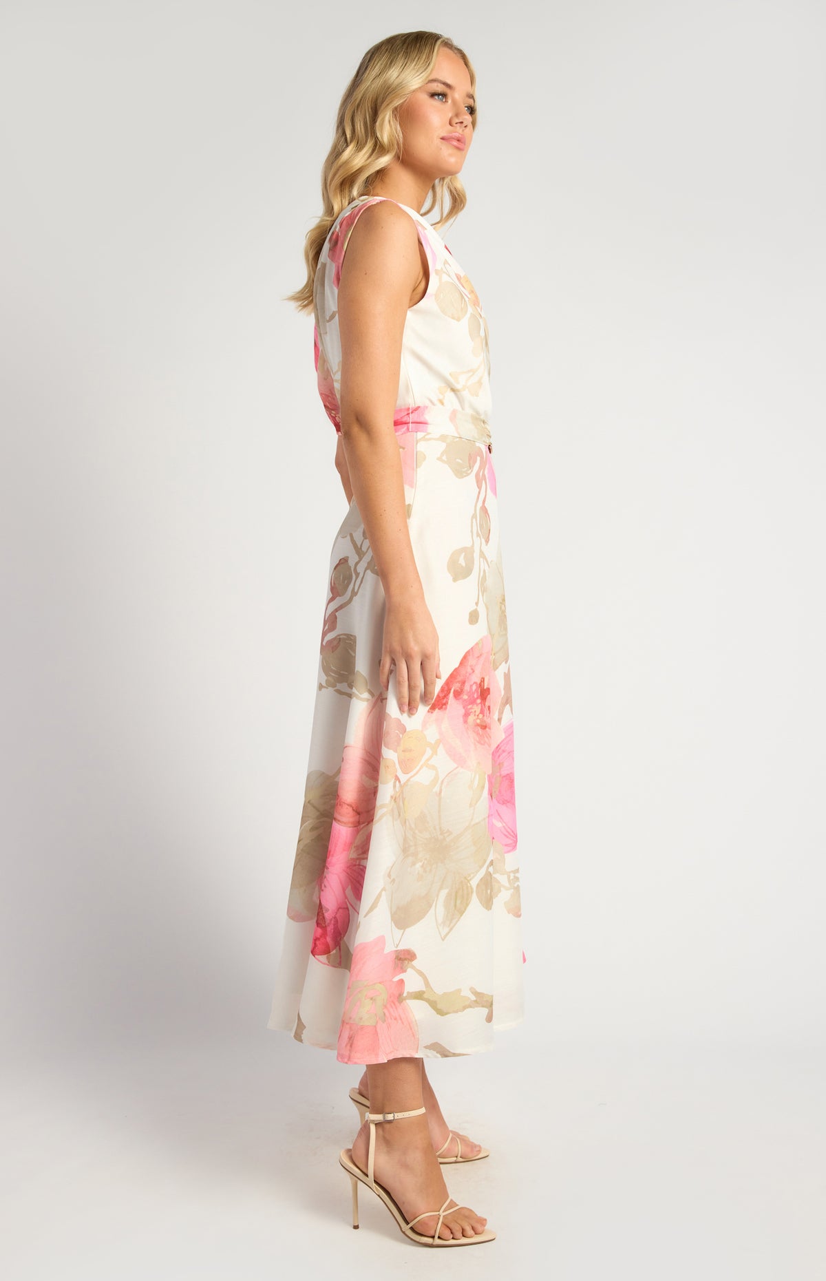 Jamison Floral Midi Dress - Pink