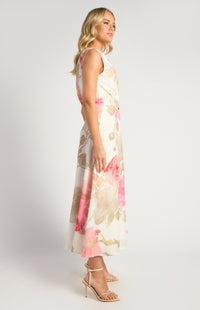 Jamison Floral Midi Dress - Pink