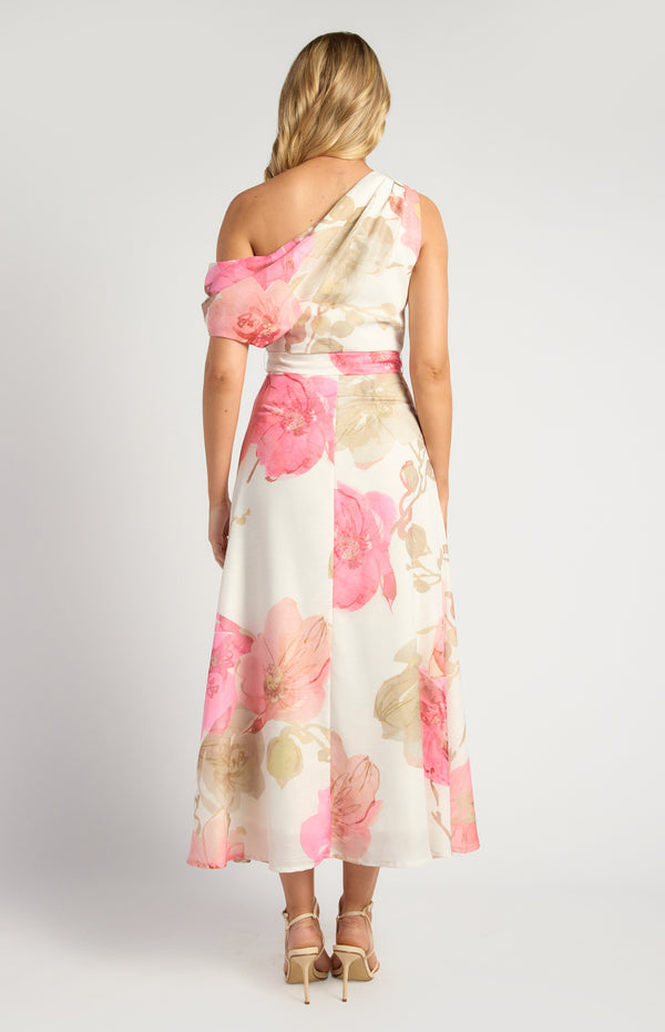 Jamison Floral Midi Dress - Pink