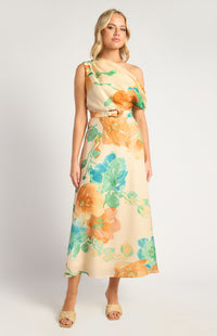 Jamison Floral Dress - Tangerine
