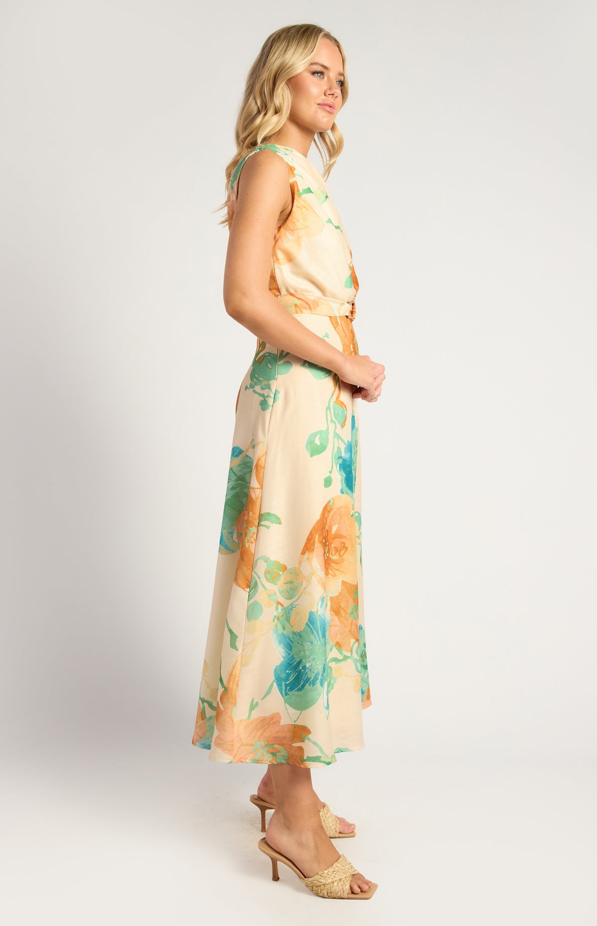 Jamison Floral Dress - Tangerine