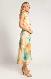 Jamison Floral Dress - Tangerine