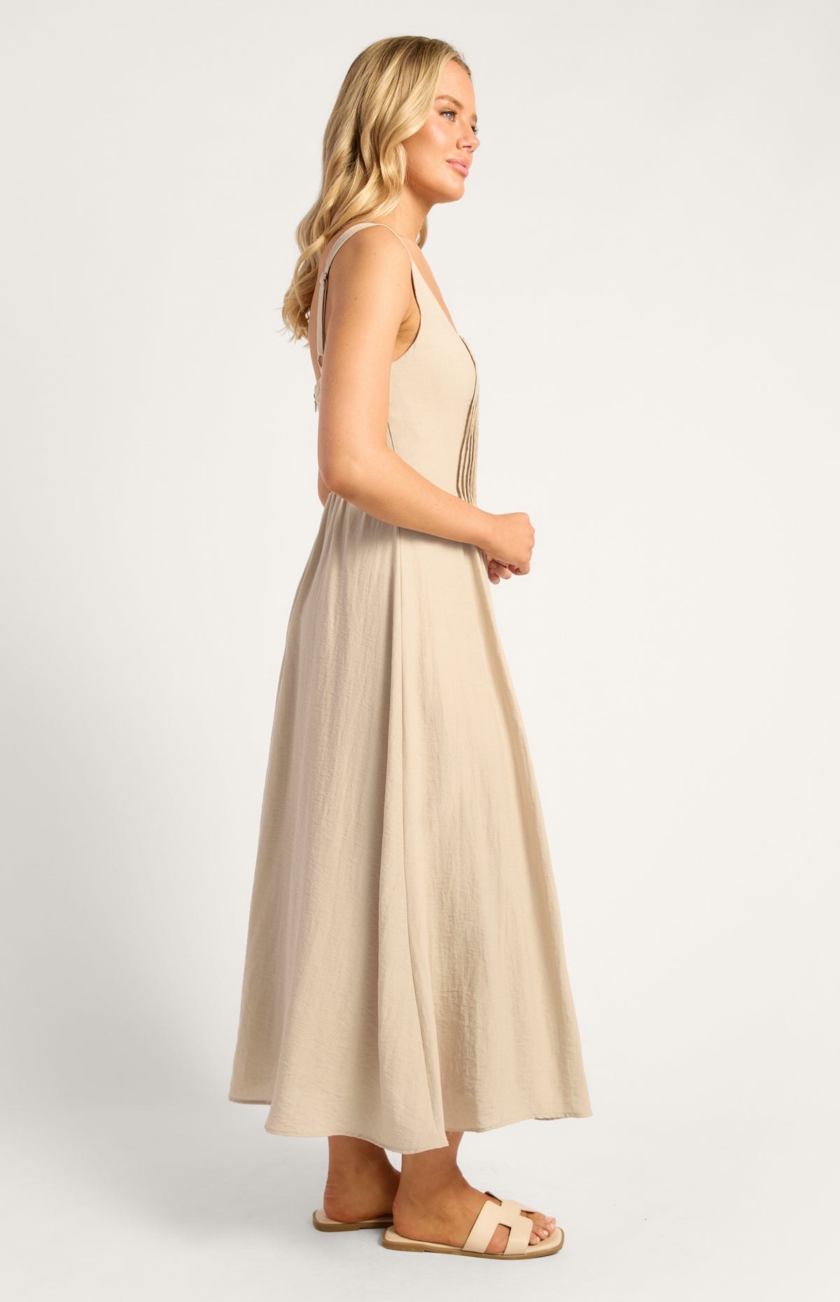 Joaquin Midi Dress - Beige