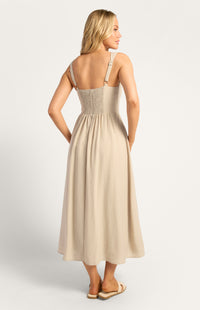 Joaquin Midi Dress - Beige