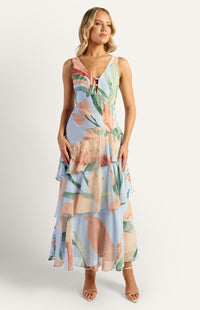 Pricilla Floral Maxi Dress - Blue