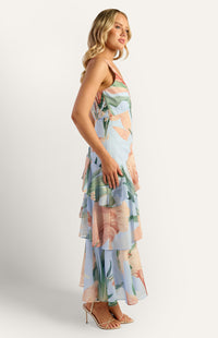 Pricilla Floral Maxi Dress - Blue