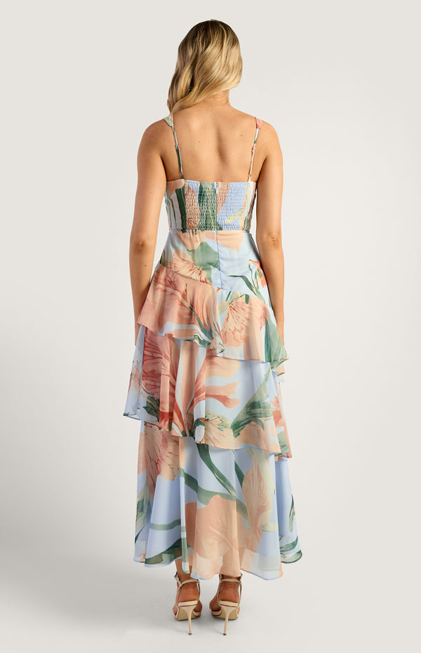 Pricilla Floral Maxi Dress - Blue