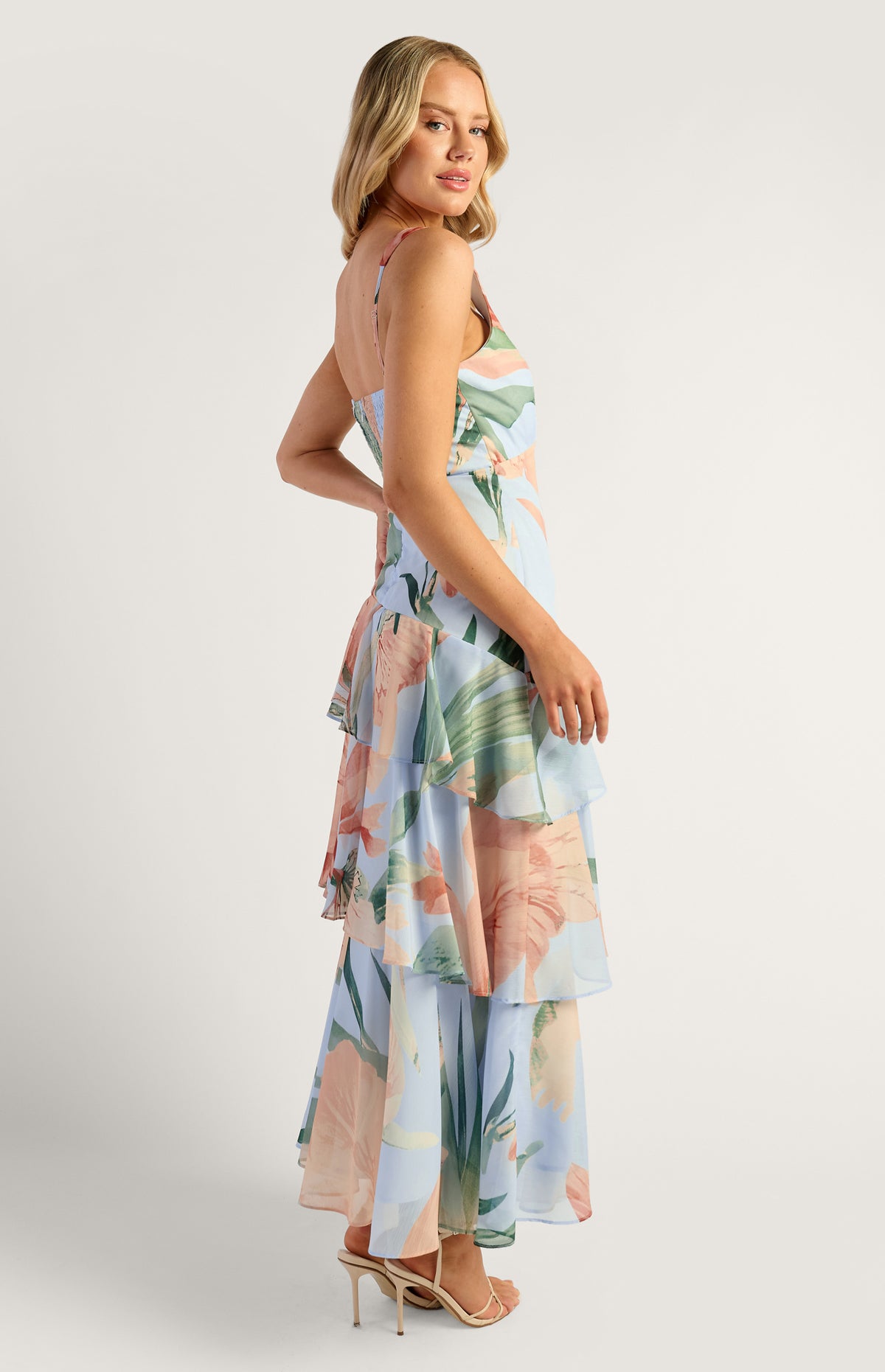 Pricilla Floral Maxi Dress - Blue