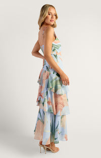 Pricilla Floral Maxi Dress - Blue