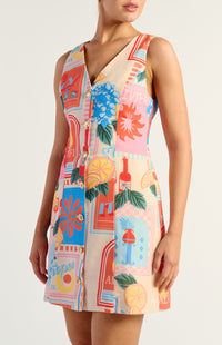 Sachs Faux Linen Vest Dress - Multi