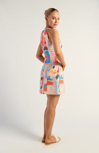Sachs Faux Linen Vest Dress - Multi