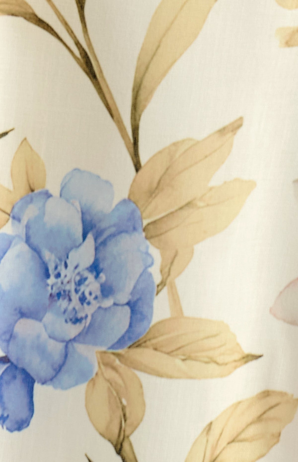 Lando Faux Linen Midi Dress - Floral Blue