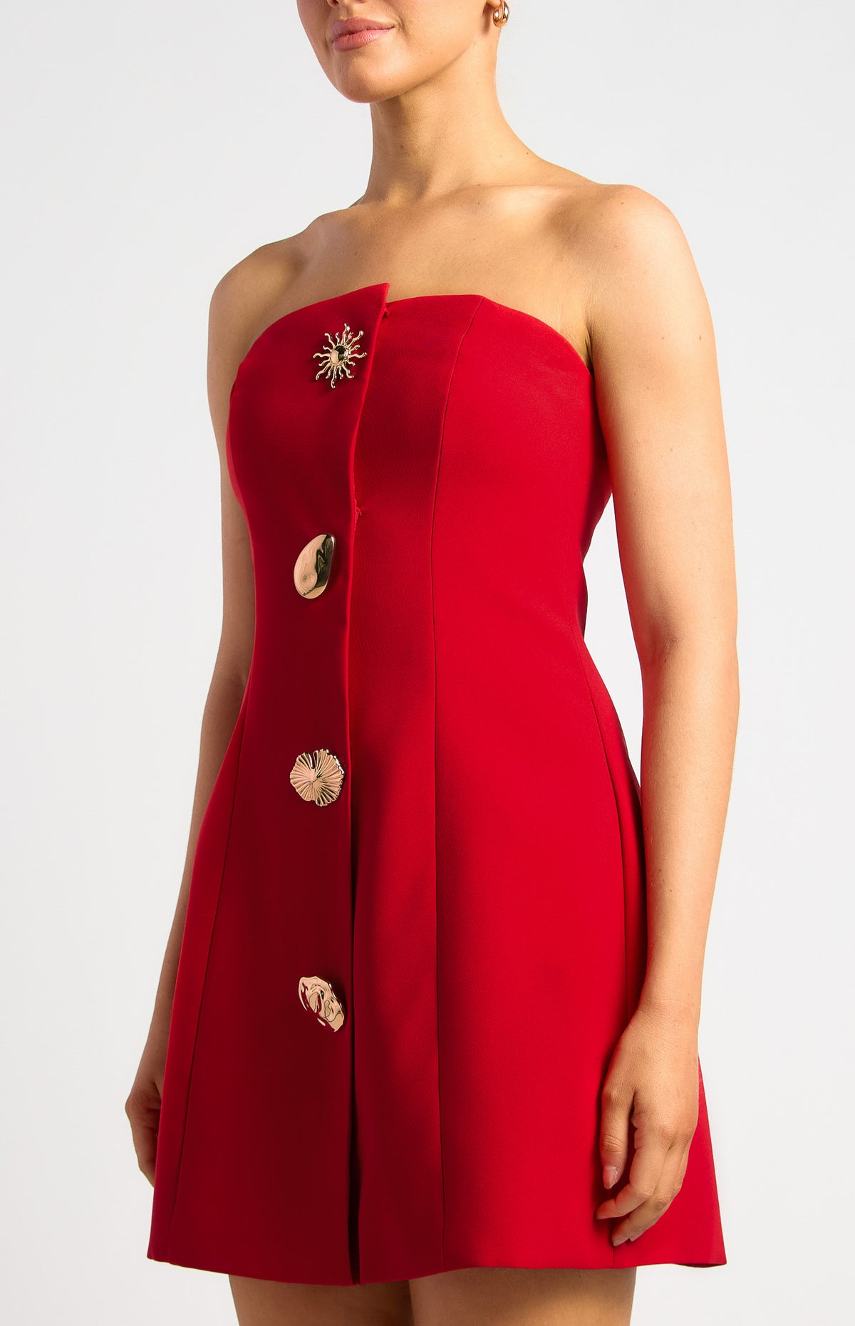 Mireya Cinch Waist Dress - Red