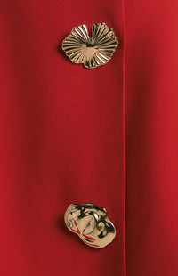 Mireya Cinch Waist Dress - Red